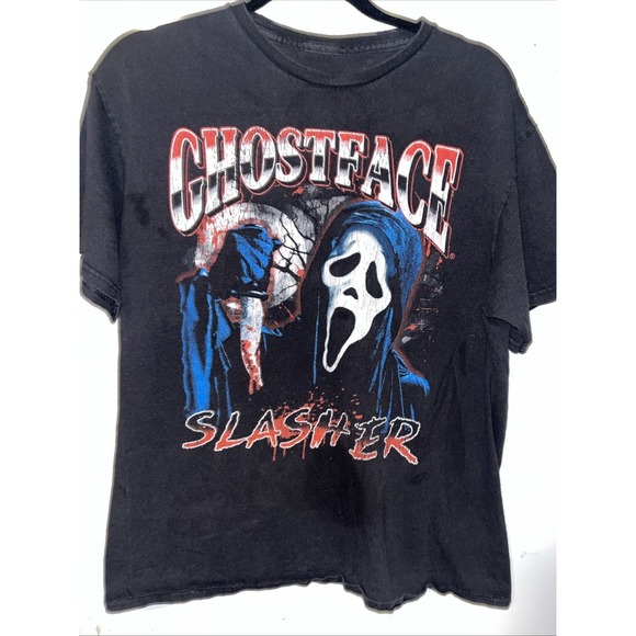 Changes Other - Scream Ghost Face Slasher Horror Movie Black Mineral Wash T-Shirt Large
